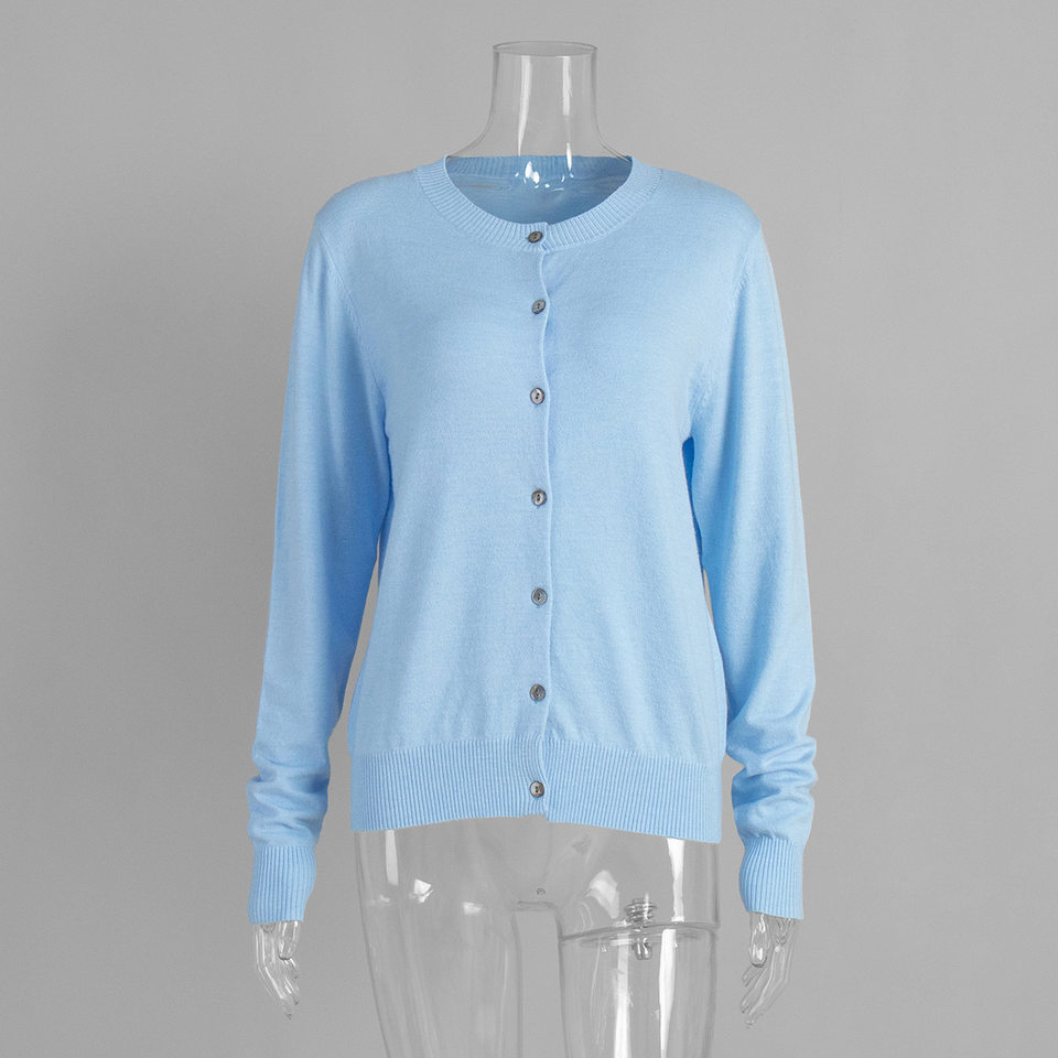Bộ áo len dệt kim nữ cổ cao không tay kèm áo cardigan dáng suông — Áo vest màu nâu, Áo vest màu xám đậm, áo vest màu vàng, áo vest màu xanh chi tiết 27