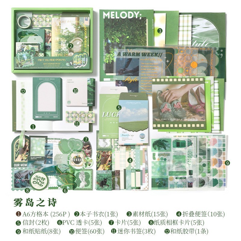 芯莫 欧米風蝶々図鑑 暖寄シリーズ ハンドブック素材ギフトボックス 可愛い女の子心方眼ノートセット