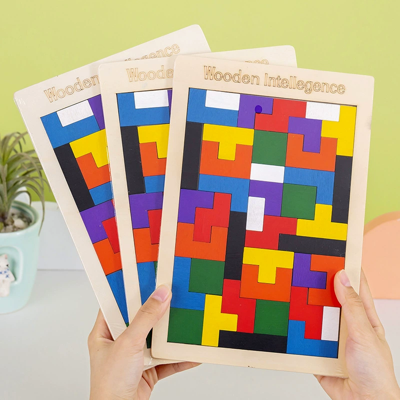 Wooden tetris, constructor, brainteaser, smart toy, wholesale