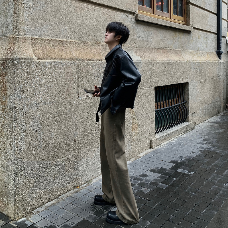 Lee Late American Vintage Maillard Coffee High Street Vibe Loose Straight Casual khaki Jeans