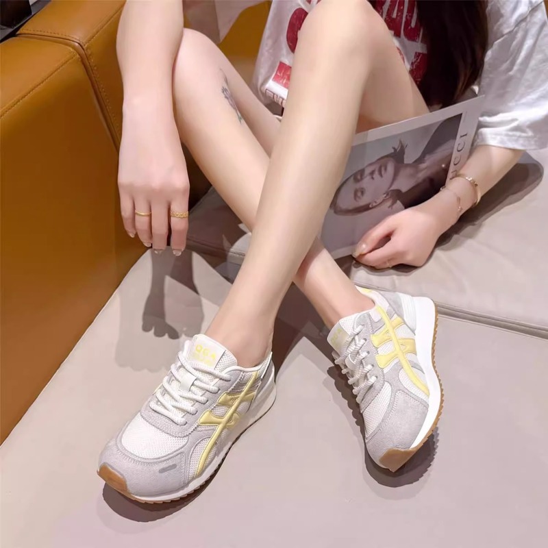 2025 新しいメッシュ通気性スポーツシューズ女性の夏の白メッシュシューズ軽量ソフトソールフォレスト Gump トレーニングランニングシューズ|undefined