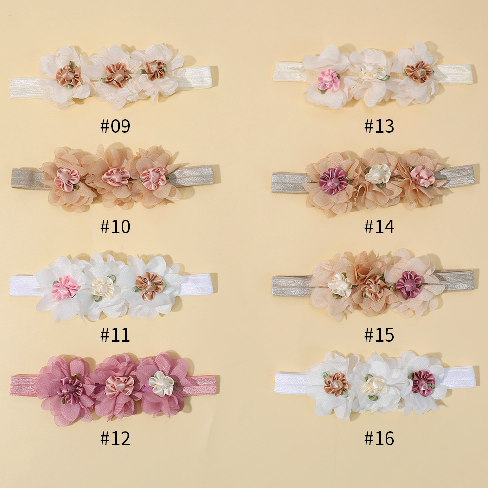 Accessoires de cheveux pour enfants transfrontaliers neufs Bandeau de cheveux en mousseline de soie pour bébé européen et américain Bandeau de cheveux fin pour bébé élastique pour bébé_voghion.com