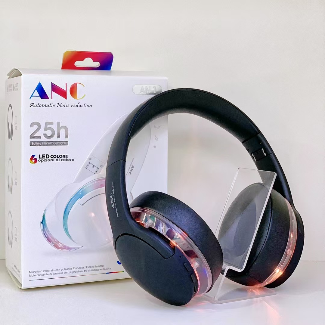 Nuevo AN - 1 ANC transfronterizo activamente redujo el ruido auriculares Bluetooth auriculares plegables auriculares RGB image 6