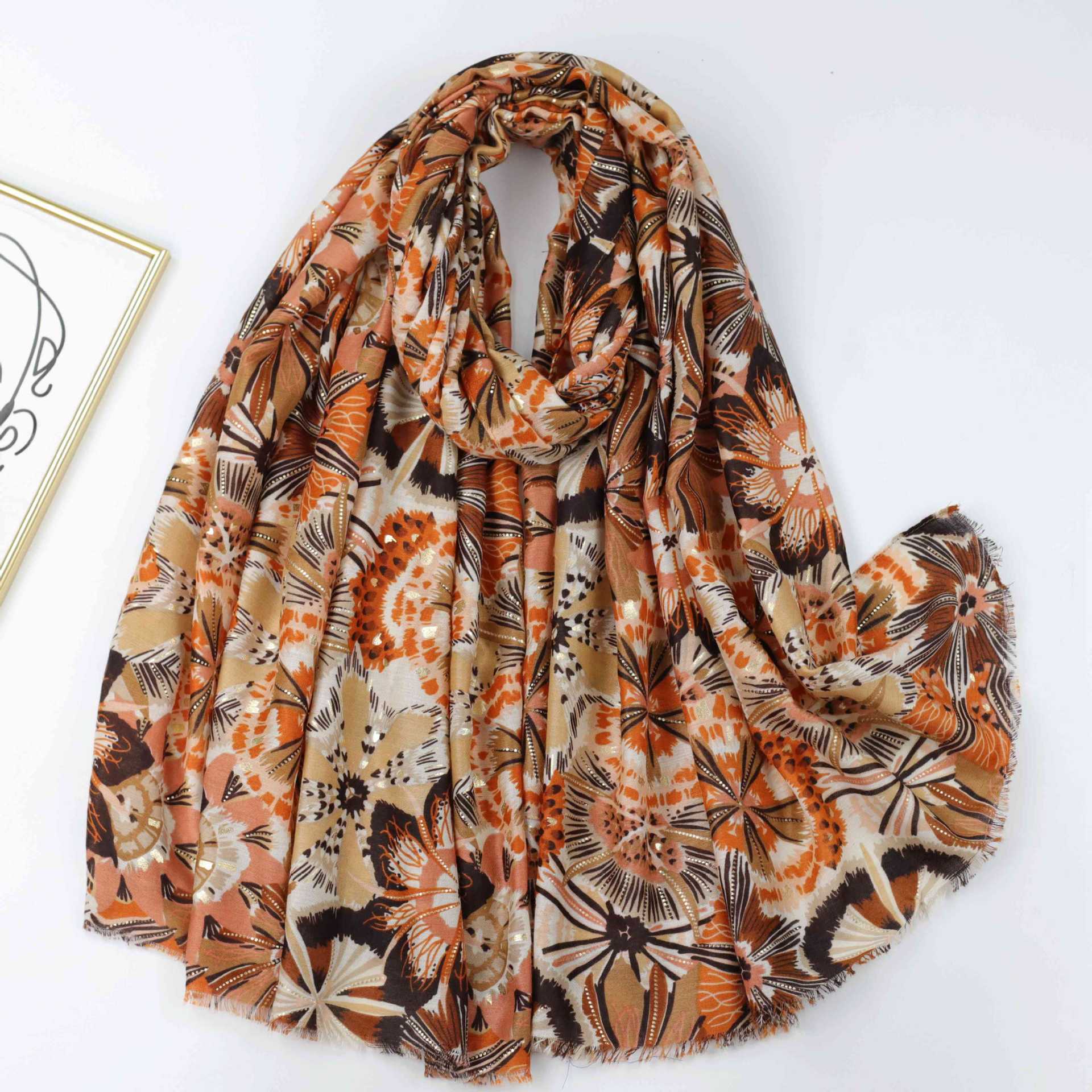 Women's Vacation Flower Polyester Printing Scarf display picture 13