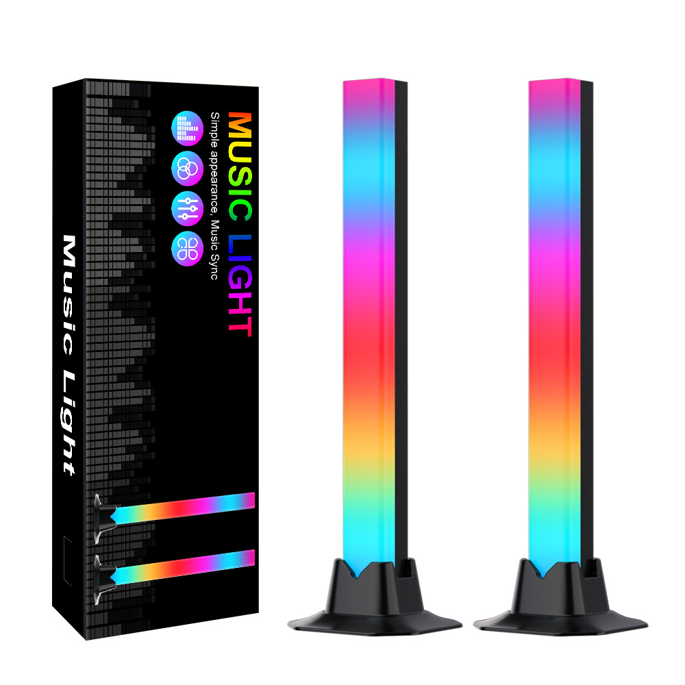 Explosiones transfronterizas LED de escritorio brillante recopilación de luz de sonido de escritorio de deportes electrónicos luz de ritmo de música de escritorio RGB luz de atmósfera de escritorio