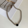 Universal necklace stainless steel, black chain for key bag , bracelet, European style, internet celebrity