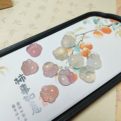 天然马料白玉髓猫爪吊坠玛瑙荔枝冻猫爪项链胖嘟嘟猫爪挂件吊坠