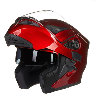 Motorcycle Safety Supplies – JIEKAI JK-902 double lens - wine-red-m