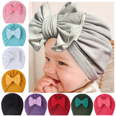 European and American new baby double-layer butterfly knotted hat, newborn thin hat, children's hat, turban hat