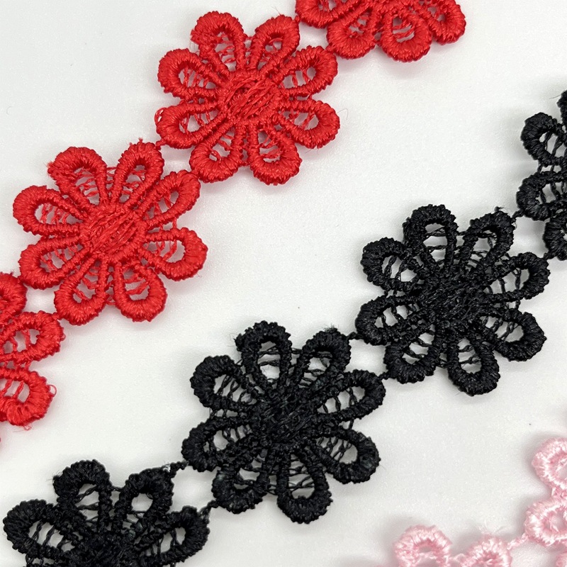 Spot 4 colores solubles en agua bordado encaje de 2,5 cm encaje de seda de leche DIY accesorios de ropa transfronterizos