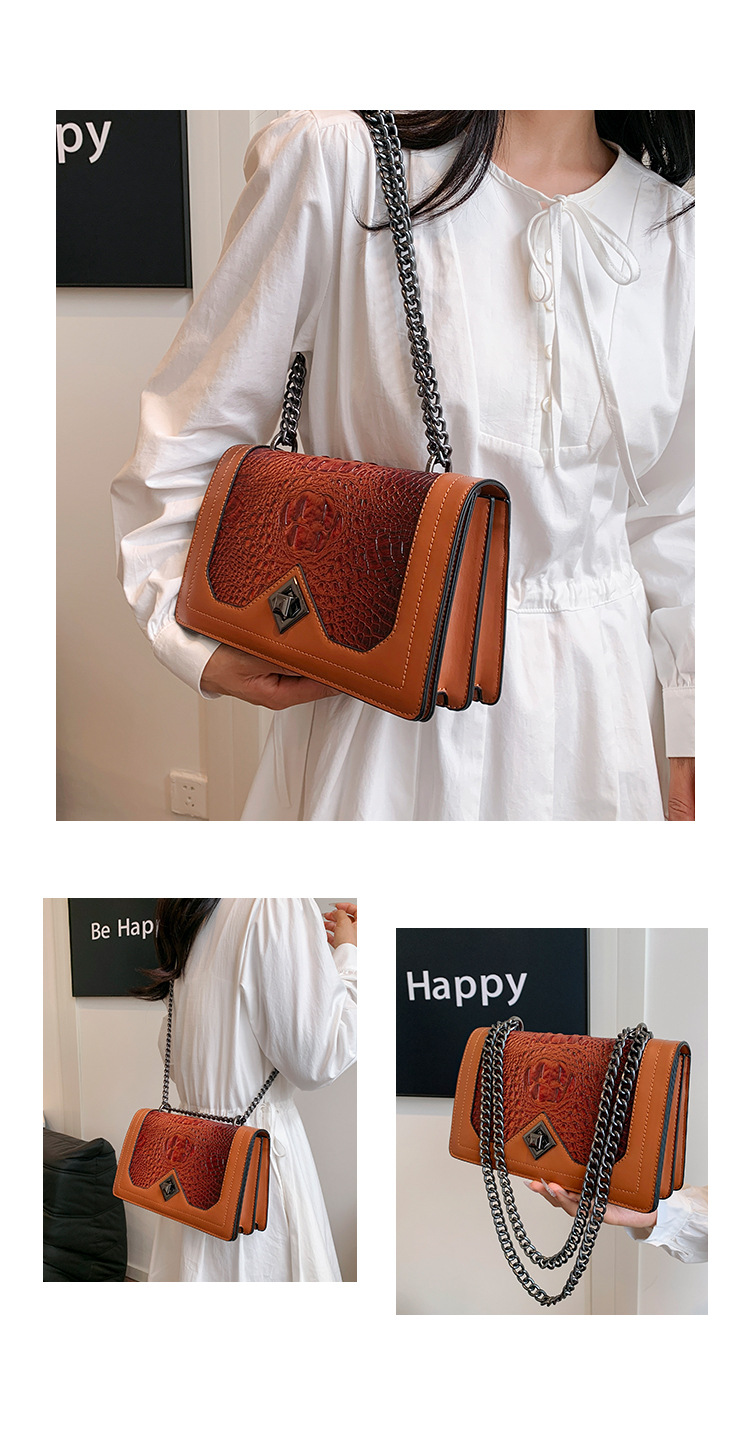 Crocodile Pattern Shoulder Bag For Women Large Capacity Luxury Handbag_voghion.com