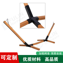 定制室外露台木吊床铁支架户外吊床秋千支架黑色简约铁艺吊床支架