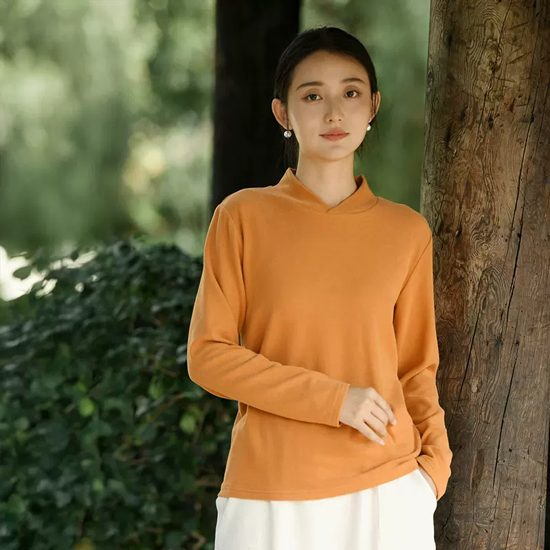 女装2025秋冬新款德绒打底衫女交叉领设计感发热保暖女士内搭上衣