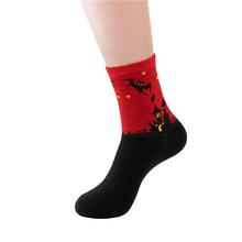 袜子女中筒新款万圣节袜子图案女士袜跨境棉袜2023长筒袜亚马逊
