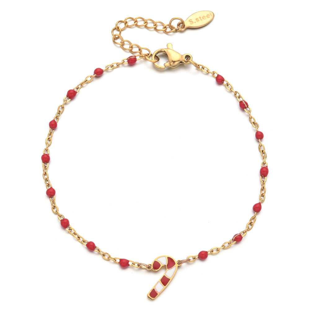 1 Piece Quantity Daily, Festival Occasion Cartoon Style Cute Candy Stainless Steel Bracelets In Bulk Christmas