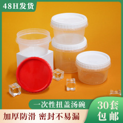 包装スープボウル使い捨てスープカップツイスト蓋包装箱プラスチック密封された収納ボックス砂糖水テイクアウト包装箱送料無料