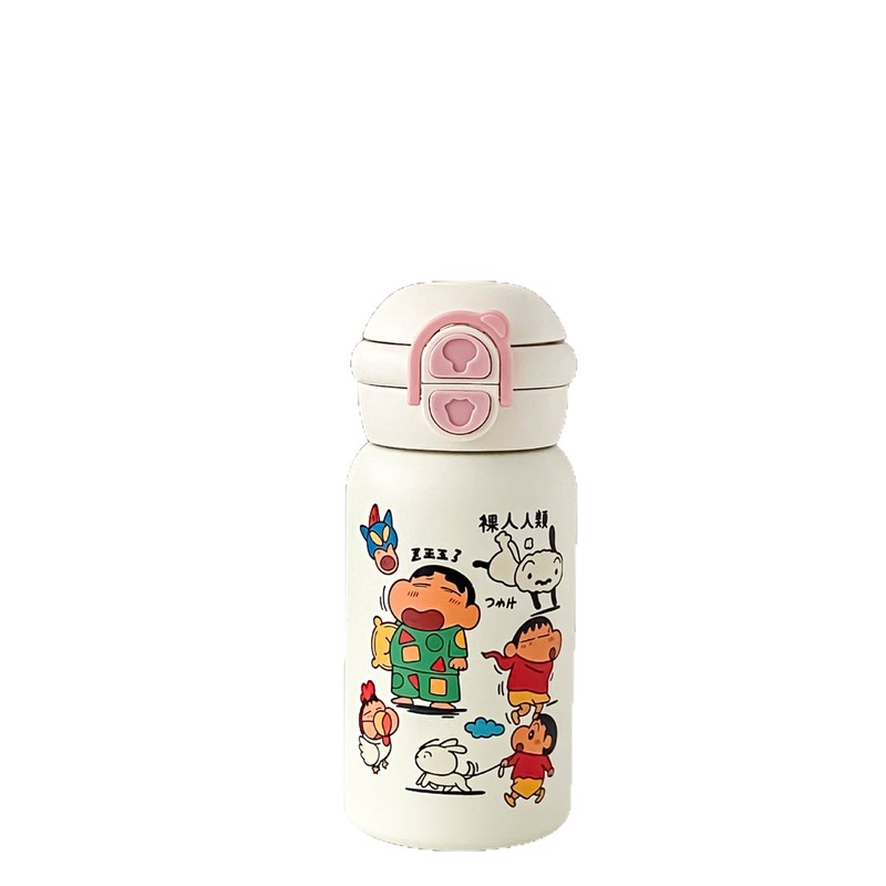 可爱小新~高颜值卡通不锈钢保温杯316儿童水杯便携吸管杯水杯新款|undefined