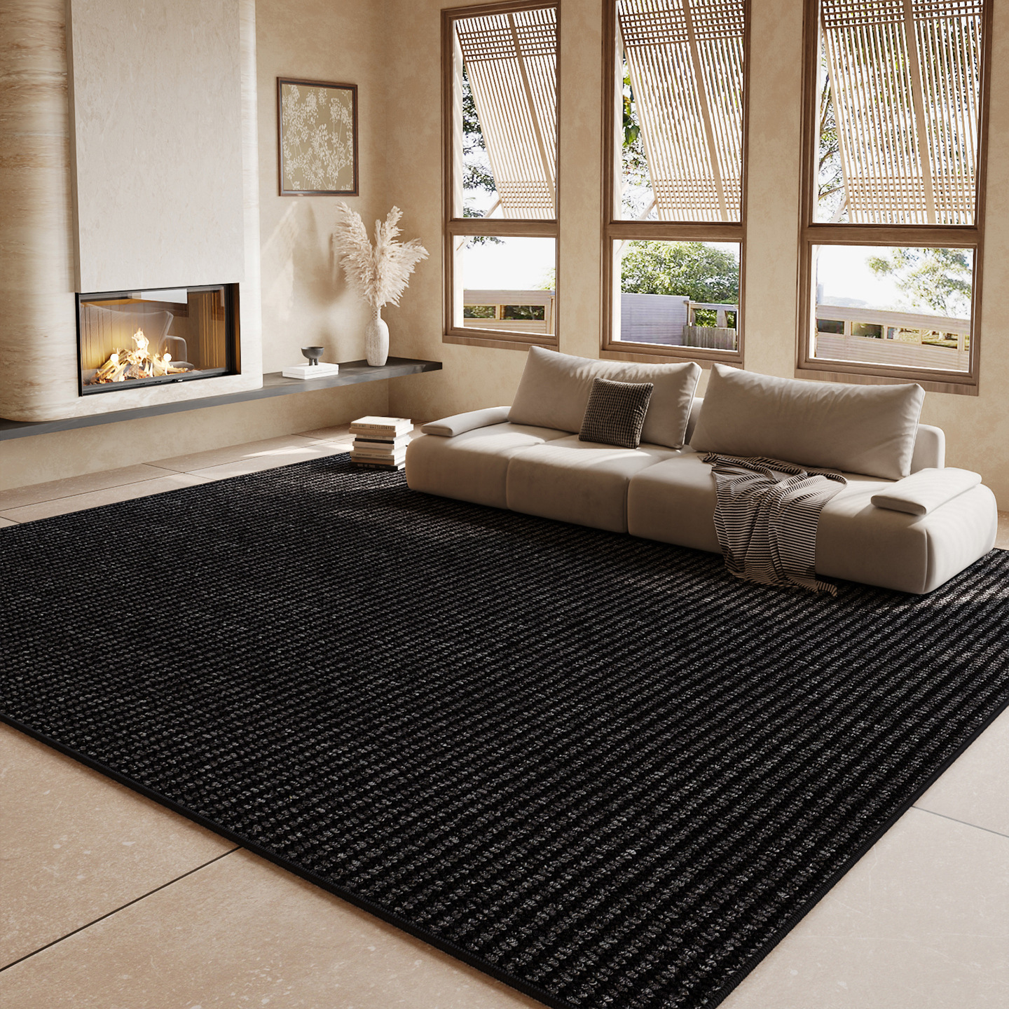 Modern Simple Imitation Sisal Pineapple Circle Carpet for Home Living Room Fully Covered with Stain-Resistant and Water-Absorbent Coffee Table Blanket Kitchen Oil-Proof Blanket
