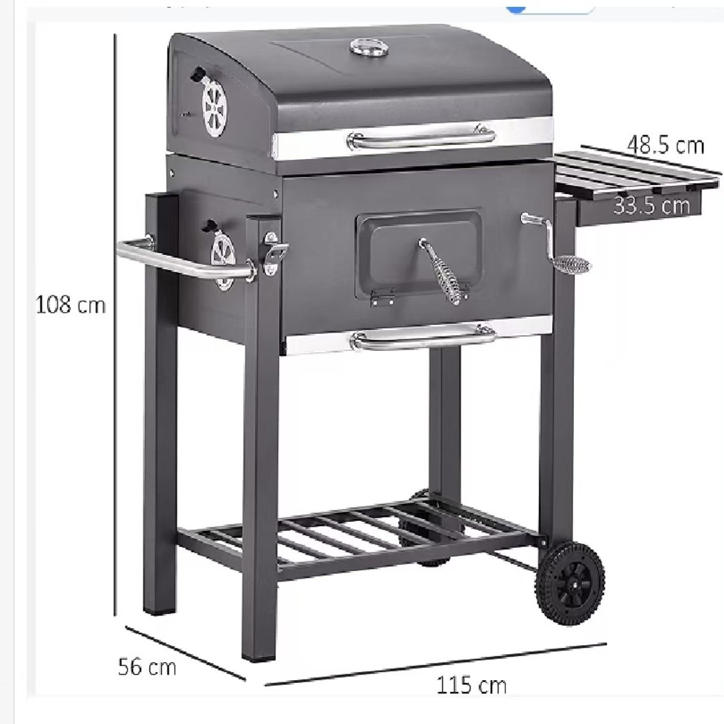 patio exterior carro americano horno de barbacoa horno de humo jardín exterior gran parrilla de barbacoa horno cuadrado