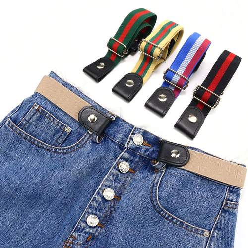 Invisible lazy belt pants, slimming tool, seamless jeans with elastic elastic band, women's belt