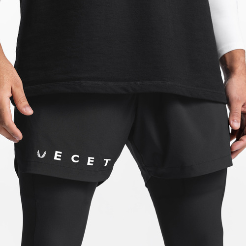  Muscle Men Trendy New Summer Sports Shorts Stretch Breathable Outdoor Training Double Layer Shorts for Men