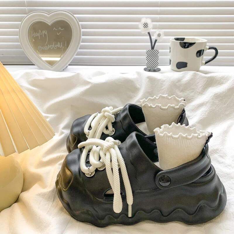 Niche Design Strappy Thick-Soled Shoes for Summer, New High-Quality Eva Two-Wear Non-Slip and Wear-Resistant Clogs