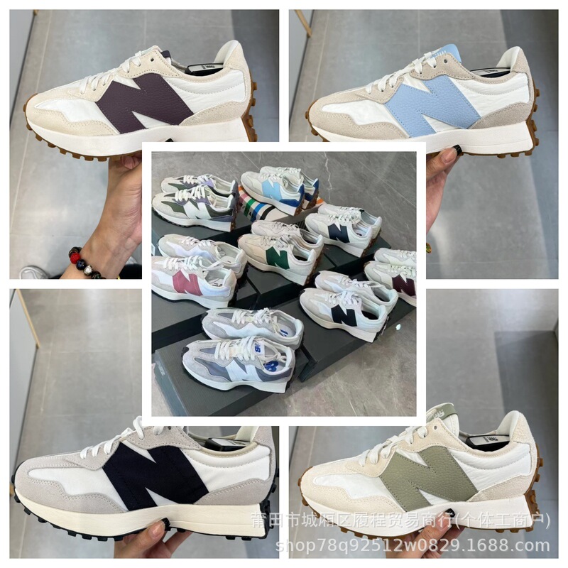 Putian New Balance Nb327 Yuanzu Gray Running Sneakers Retro Casual Men and Women Couple Style Dad Shoes High Quality