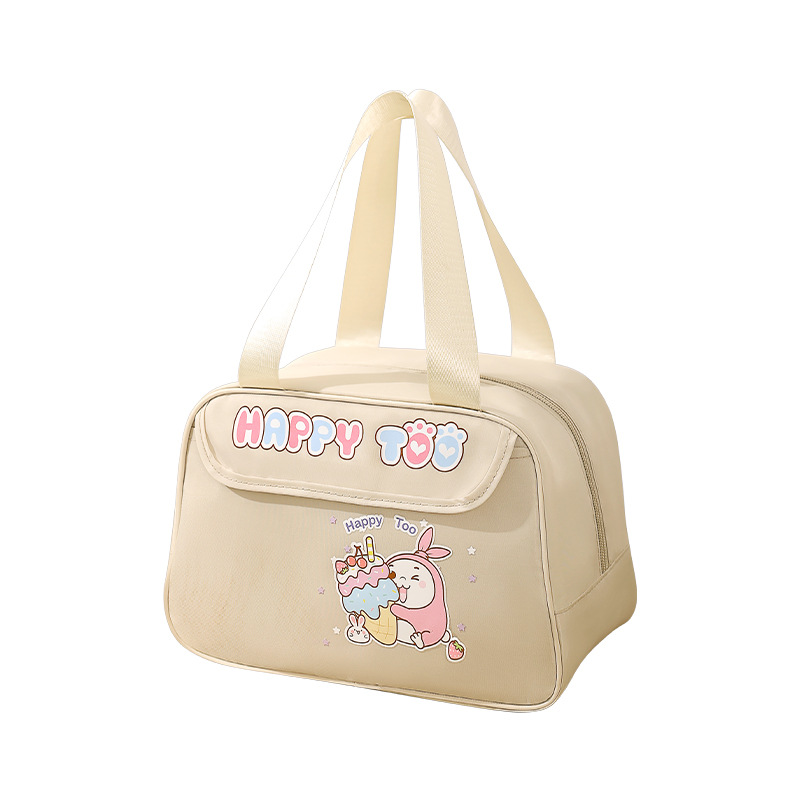 Runhui Vitality Cartoon Paquete de comida semicircular Paquete de comida para estudiantes Paquete de hielo de picnic Bolsa de almuerzo para ir a trabajar con comida Bolsa de almuerzo con aislamiento