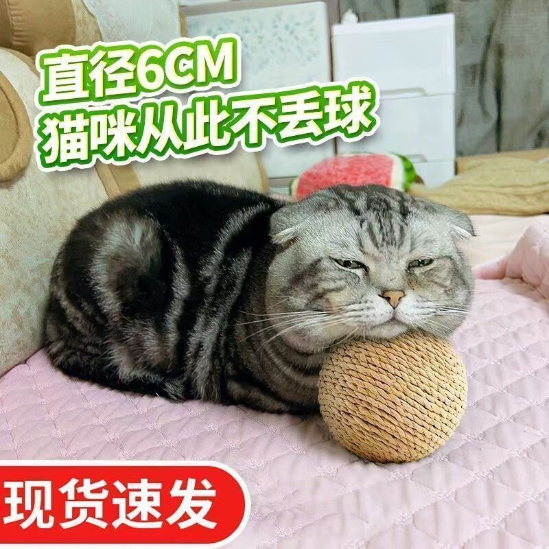 猫のおもちゃ 6 センチメートル猫サイザル麻ボール特大サウンド自己楽しみ退屈解消猫面白いスティック猫のおもちゃ用品大|undefined