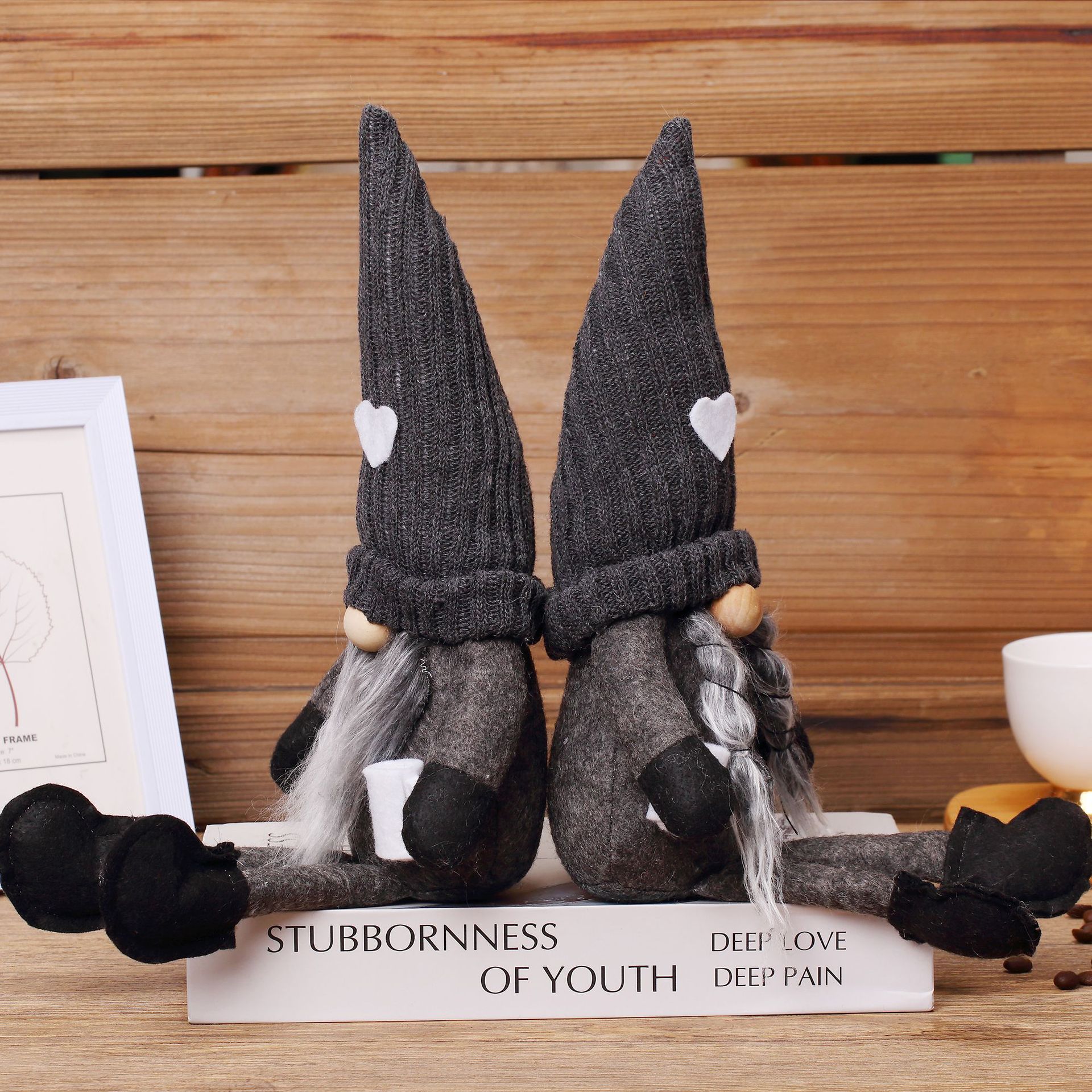 2023 transfronteriza amazon muñeca sin rostro de punto moler a mano café navidad enano rudolf adornos de decoración del hogar