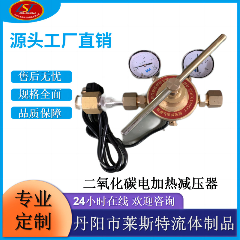 二氧化碳电热式减压器单级双表管道减压器电加热减压阀防爆