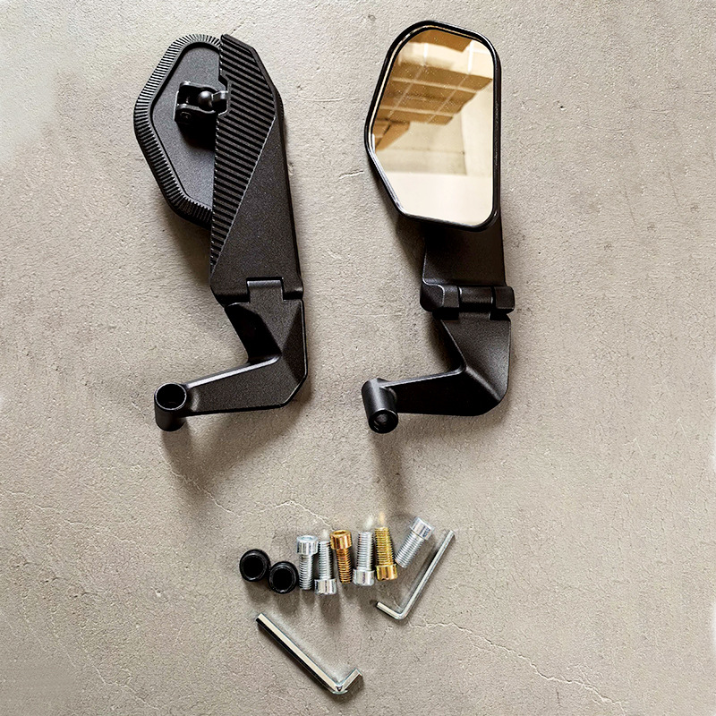 New Folding Motorcycle Rearview Mirror Modified Universal Flip-Up Wide-View Electric Vehicle Reflector Anti-Glare Mirror