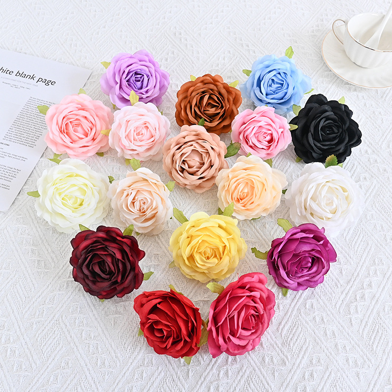 wholesale 10cm simulation multi-layer rose perianth ins floral modeling wedding car design flower wall arch rose flower
