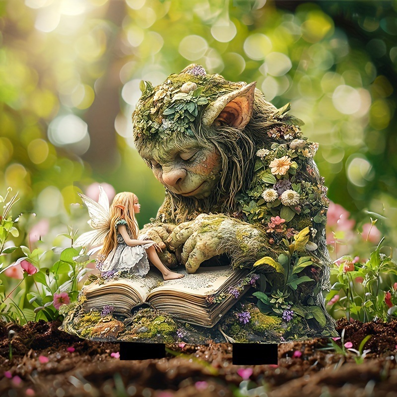 跨境魔法仙子与绿草恶魔花园桩室内外亚克力装饰防水耐磨地插挂件
