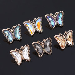 Butterfly Metal Water Diamond Button High-end Clothing Large Button Cardigan Sweater Decorative Buttons Top Button Accessories