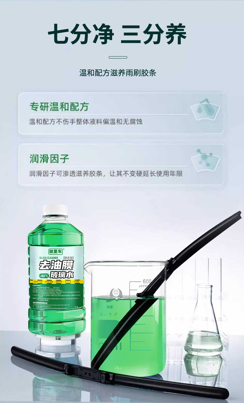 Car glass water winter antifreeze minus -40-15-25 wiper water car strong oil film removal four seasons universal