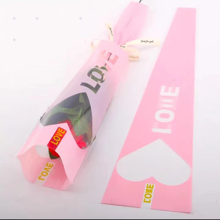 Bolsa de embalaje de flores, bolsa individual de rosas, tienda de flores, bolsa de embalaje de ramo transparente diy, bolsa de ramo opp impermeable de alta gama