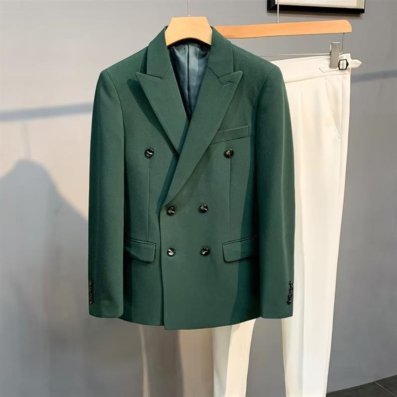Blazer uomo doppio petto slim fit giacca elegante da uomo_voghion.com