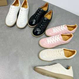 日系小众复古系带德训鞋女春新款平底柔软牛皮百搭运动休闲鞋板鞋