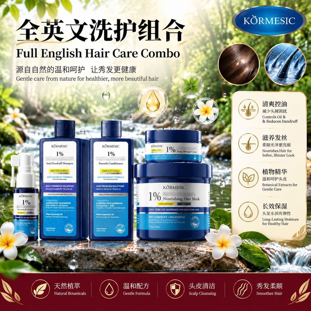 KORMESIC Inglés completo shampoo shampoo limpieza de la cabeza cuidado comercio exterior al por mayor transfronterizo