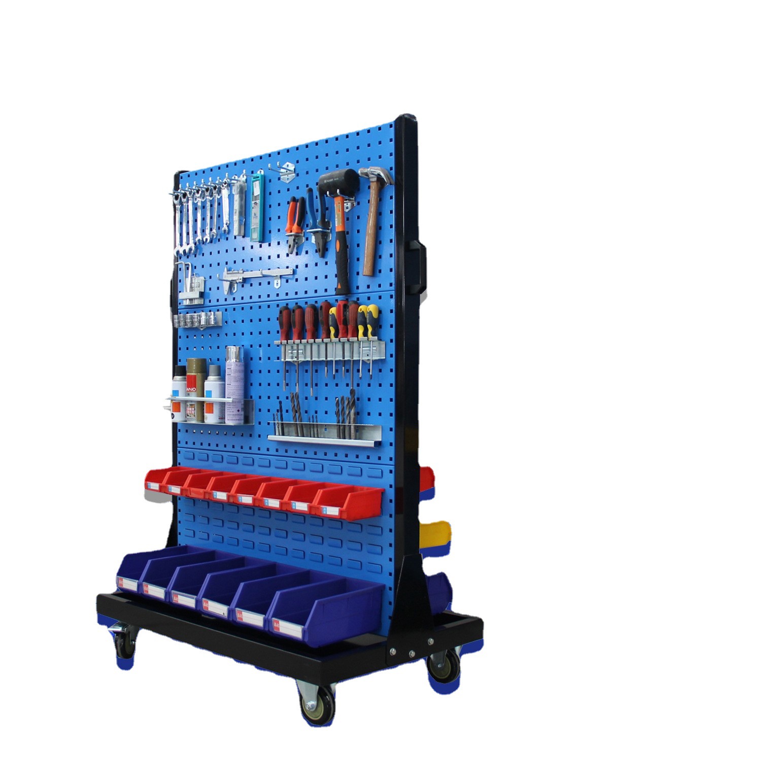 方孔挂板多功能单面双面工具架百叶挂板可移动工具收纳物料架摆放