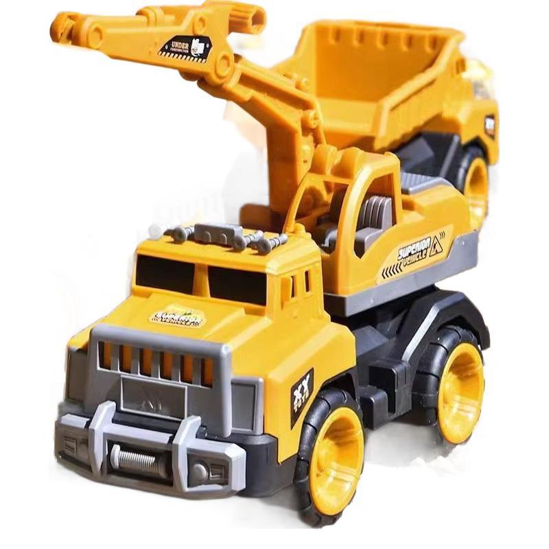 Nuevo vehículo de ingeniería supergrande juguete excavadora grúa inercial niños playa deslizante camión mezclador barraca al por mayor explosión