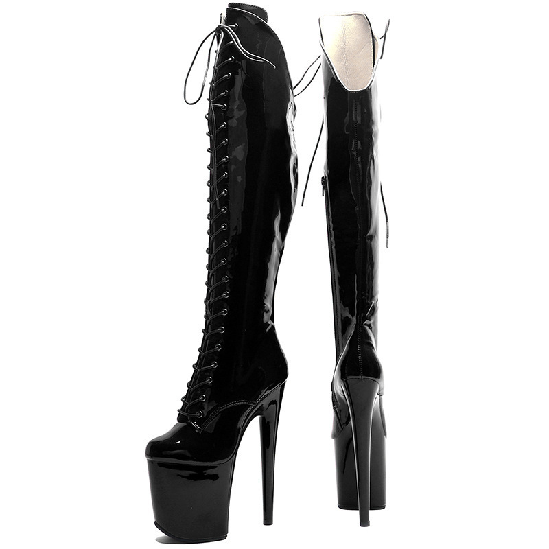 Ultra-High European and American Style 23cm Over-The-Knee Boots Nightclub Model Pole Dance High Heels Sky-High Large Size Cross-Border Hot Girl Shoes
