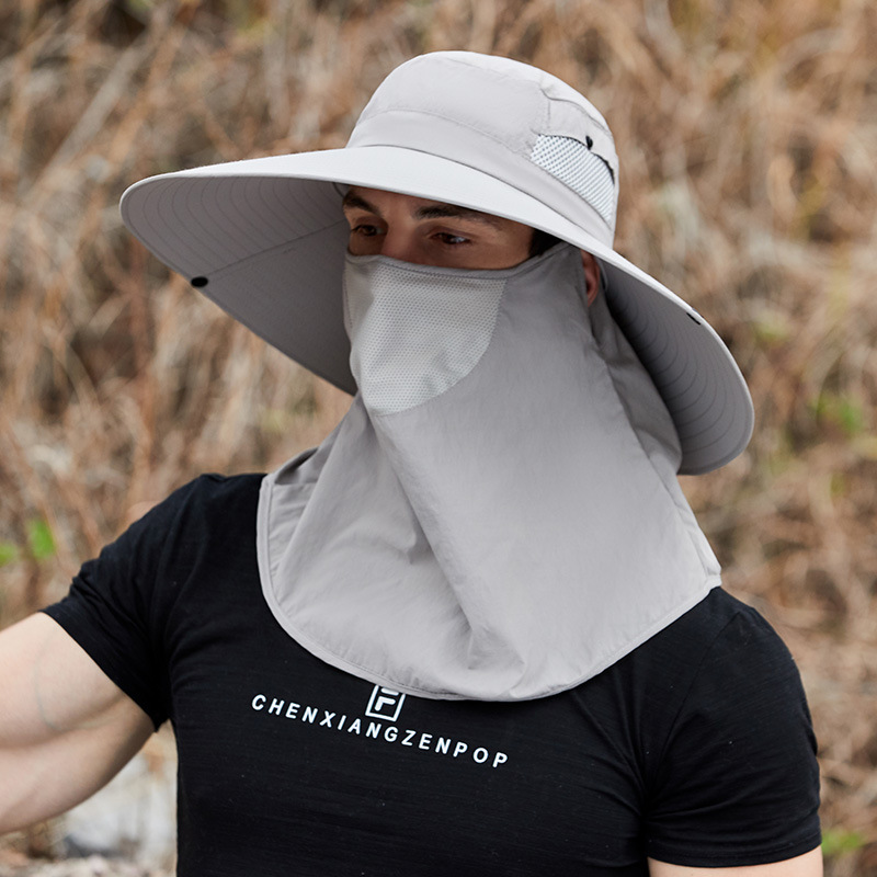 Sombrero de los hombres de ala grande sombrero de pescador sombrero de protección solar de verano extra grande ala sombrero de sol cortina al aire libre sombrero de pesca