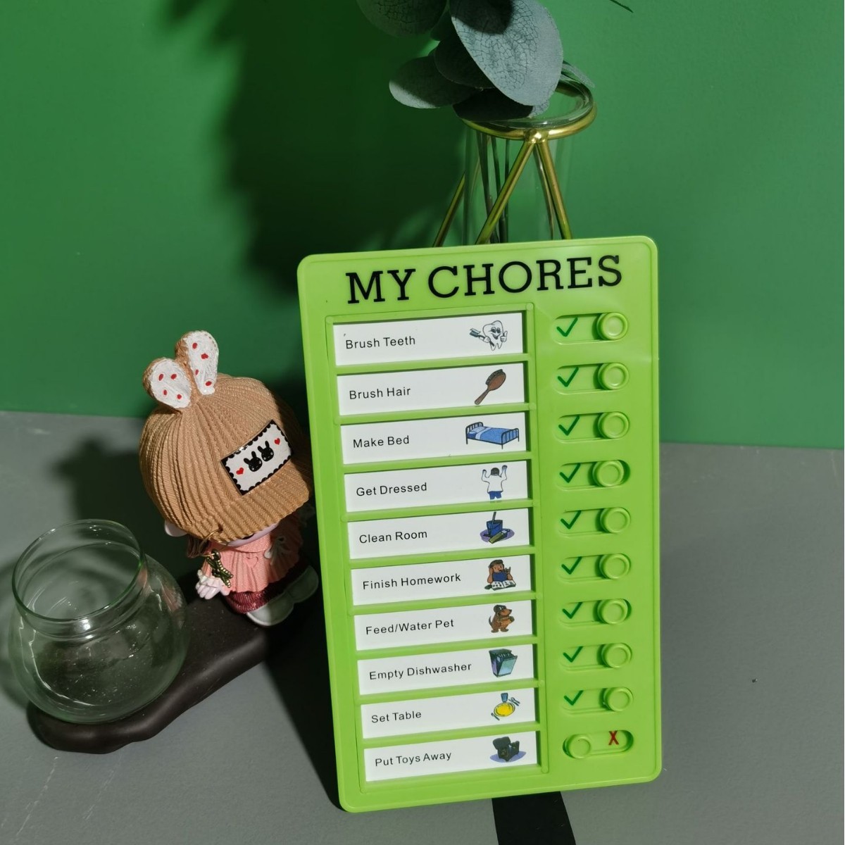 La autodisciplina tarjeta perforadora Niños Estudiantes de la escuela primaria mesa de aprendizaje buenos hábitos desarrollar planes de esta tarea de vacaciones de verano tiempo mesa de artefactos