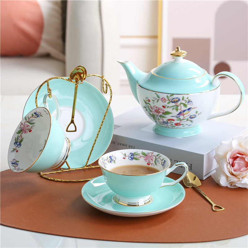英式輕奢流行色彩馬卡龍骨瓷咖啡杯碟套裝法式小清新下午茶杯碟