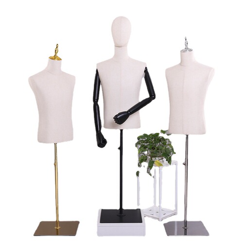 Mannequin half-body stand, props for high-end clothing store, suit and evening gown display window, dummy human stand, showcase rack