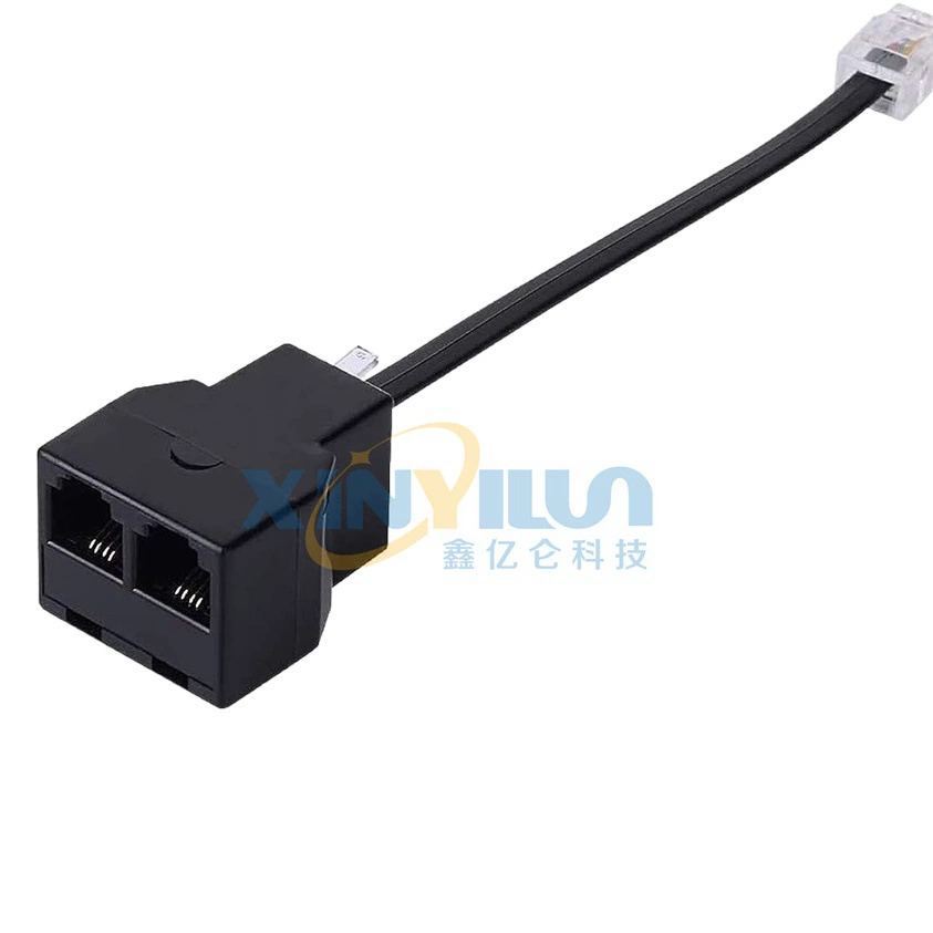 Телефонная линия RJ11 с одной на две полосы 6P4C Съемный четырехъядерный адаптер американской телефонной линии RJ14