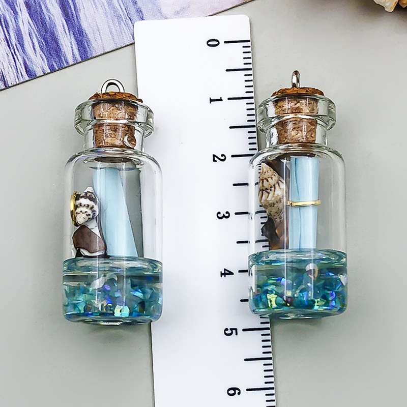 立体仿真树脂冰块海螺许愿瓶diy项链耳环吊坠钥匙扣挂件饰品配件|undefined