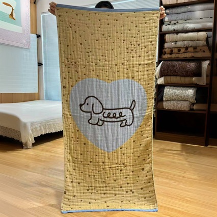 Gauze Bath Towel-Love Dog (Class A Pure Cotton Washed)